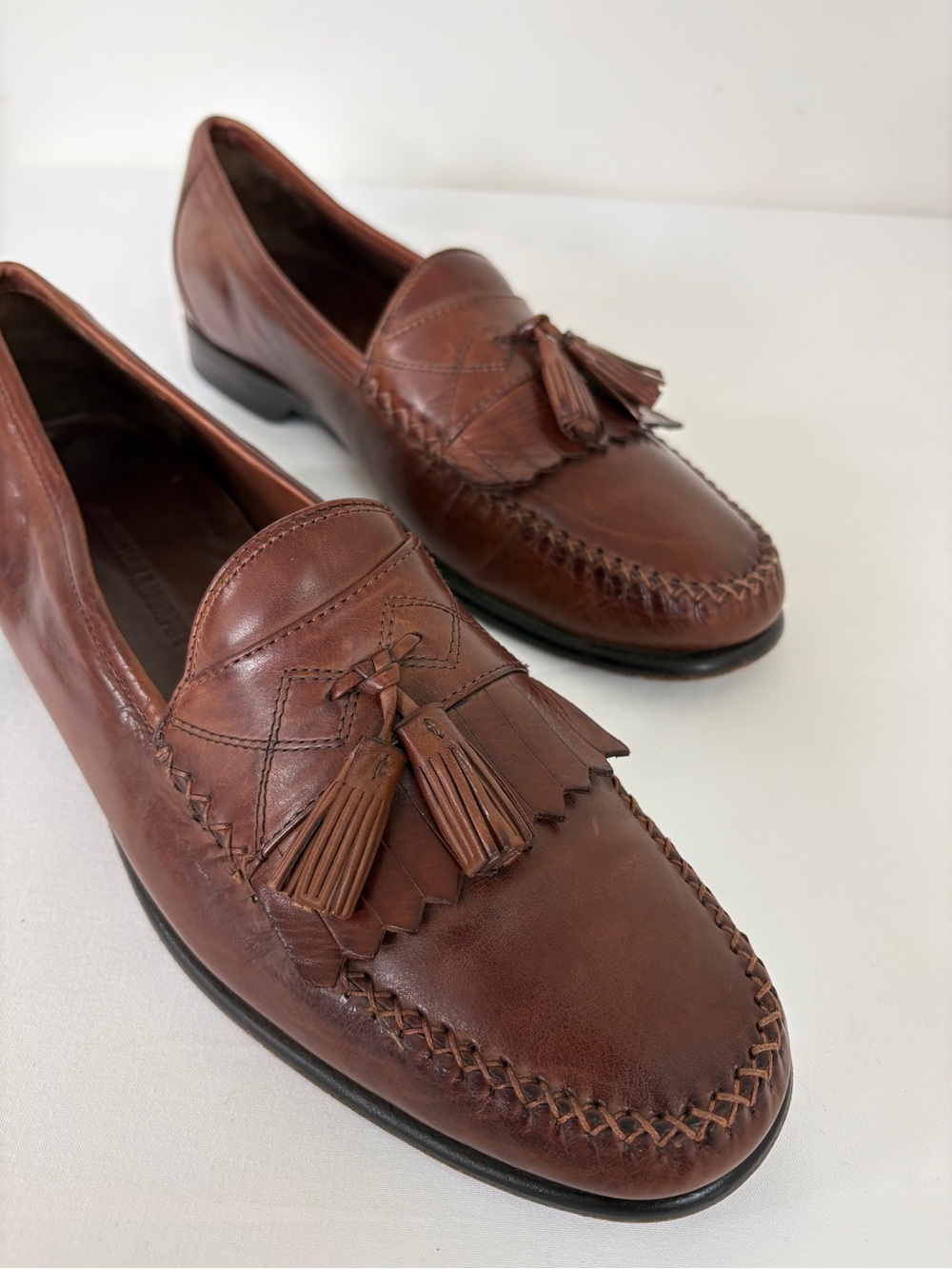 Johnston & Murphy Brown Leather Tassel Loafers Men’s 9.5 Kiltie
